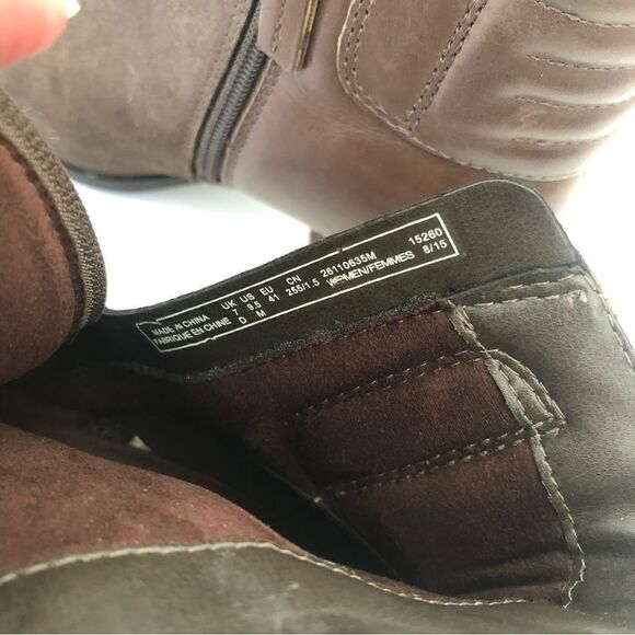 Clarks artistan brown leather heeled ankle boots - Picture 10 of 11